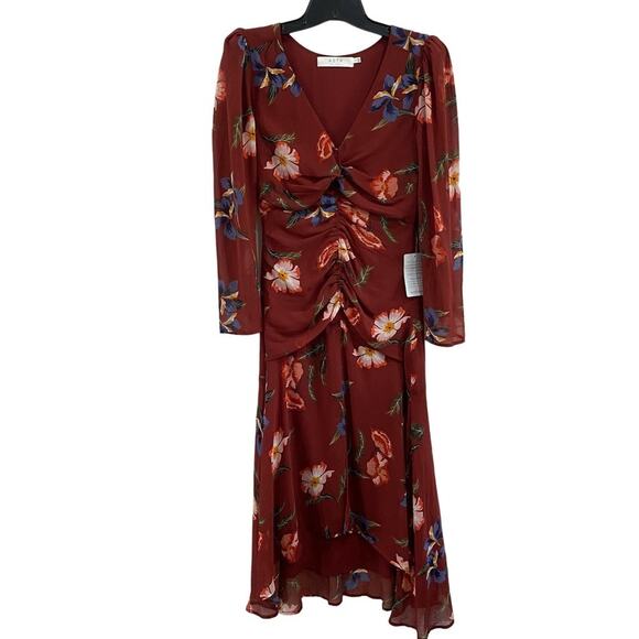 ASTR The Label High-Low Ruched Bodice Midi Dress In Size Small - Picture 1 of 11